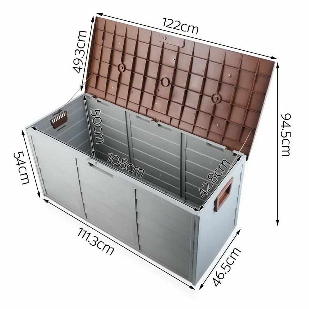 Gardeon 290L Outdoor Storage Box - Brown - Outdoorium
