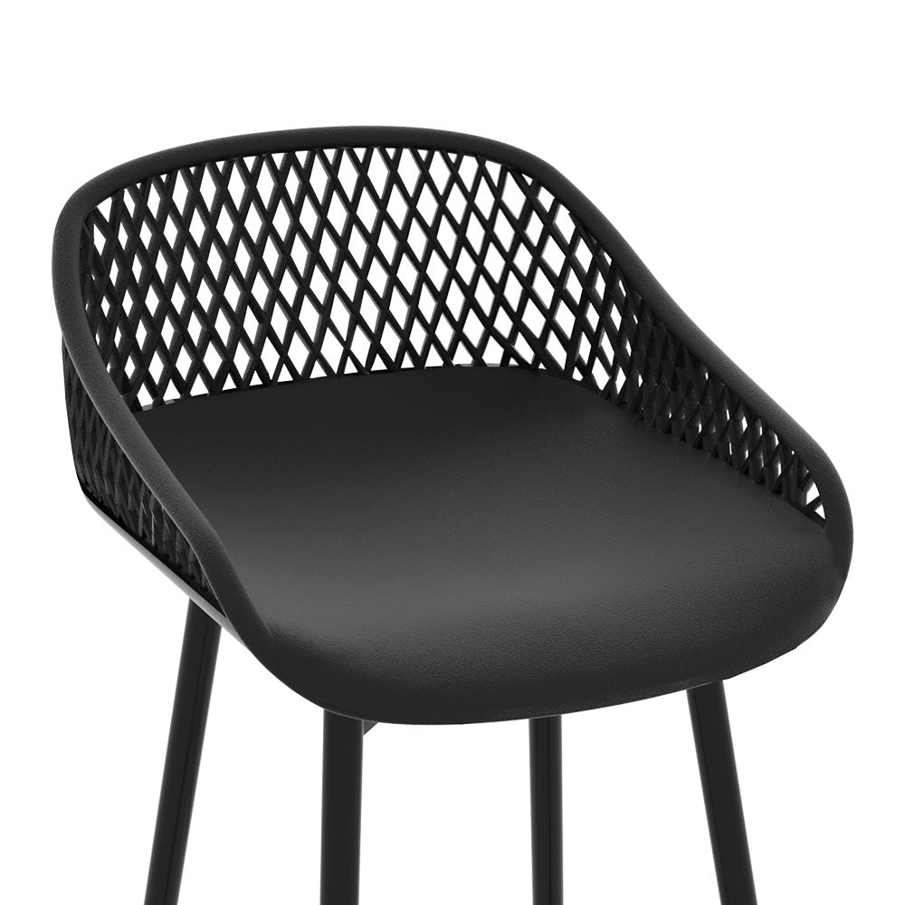Gardeon 4pcs Outdoor Bar Stools Plastic Metal Bistro Patio Dining Chair Balcony - Outdoorium
