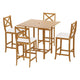 Gardeon 5 - Piece Outdoor Bar Set Acacia Wood Bistro Patio Table Stools | Outdoorium