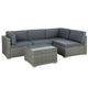 Gardeon 5 - Piece Outdoor Sofa Set Wicker Couch Lounge Setting 4 Seater Grey | Outdoorium