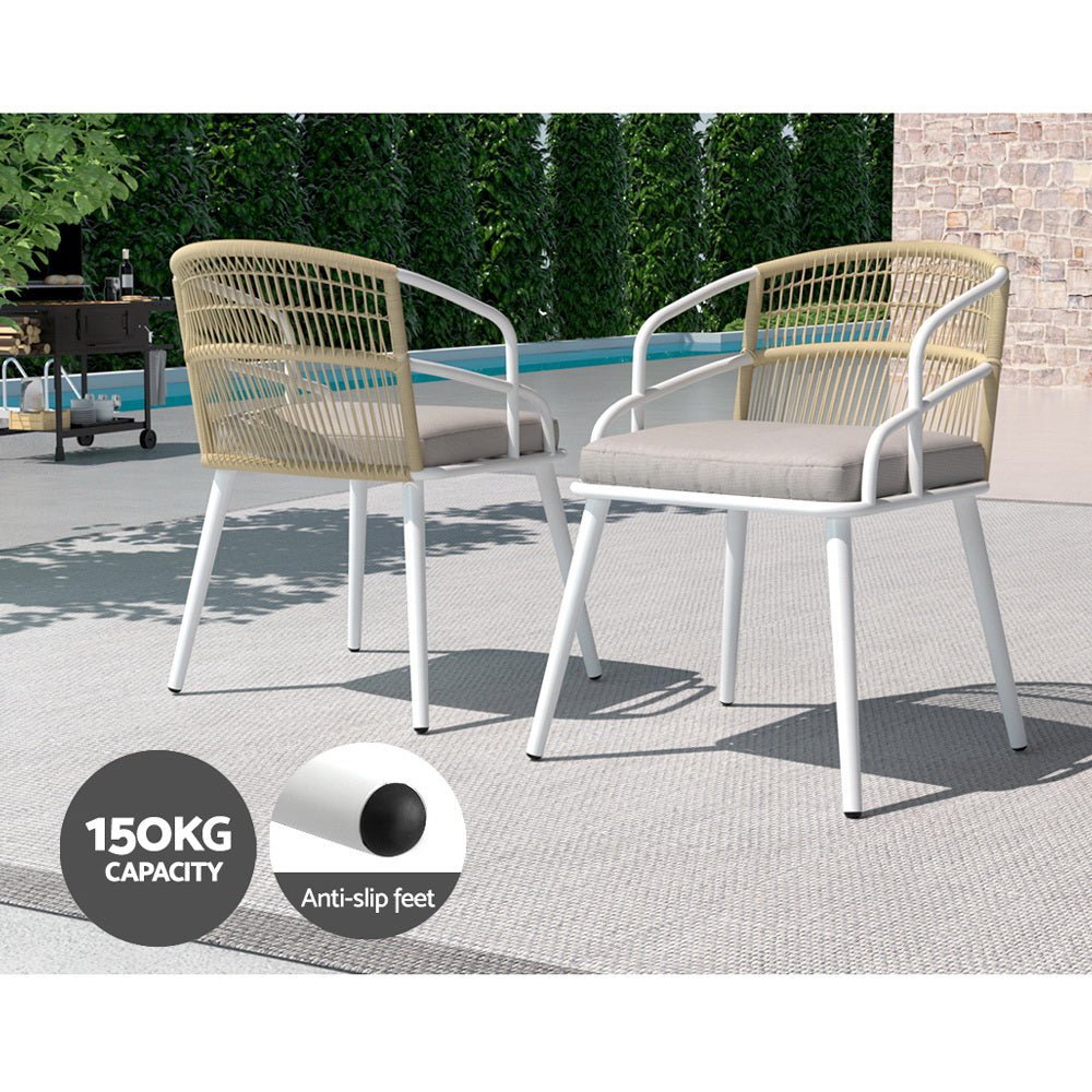 Gardeon 5pc Outdoor Dining Set Furniture Table and Chair Lounge Setting 4 Seater - Outdoorium