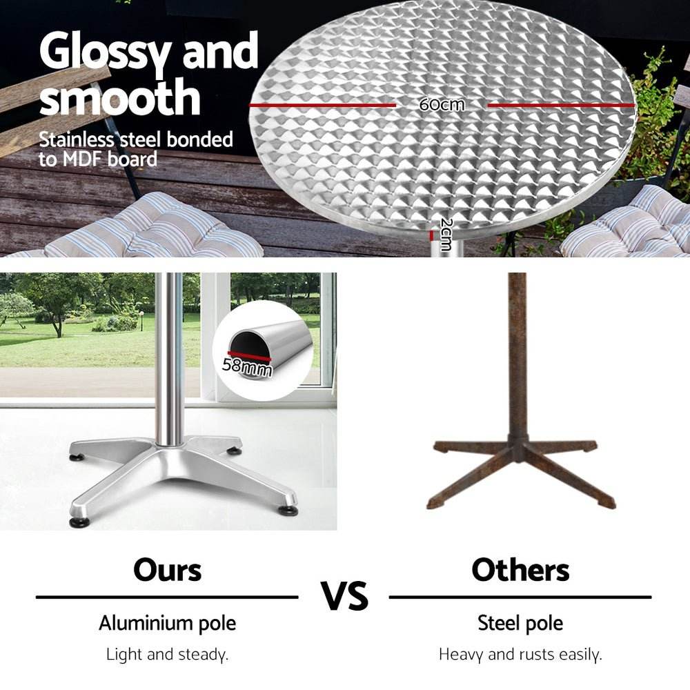 Gardeon Set of 6 Outdoor Bar Table Aluminium Round 70/110CM - Outdoorium