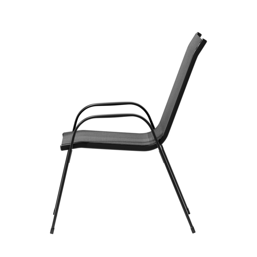 Gardeon 6X Outdoor Stackable Chairs Lounge Chair Bistro Set Patio Furniture - Outdoorium