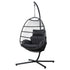 Gardeon Egg Swing Chair Hammock Stand Outdoor Furniture Hanging Wicker Seat Grey - Outdoorium