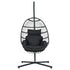 Gardeon Egg Swing Chair Hammock Stand Outdoor Furniture Hanging Wicker Seat Grey - Outdoorium