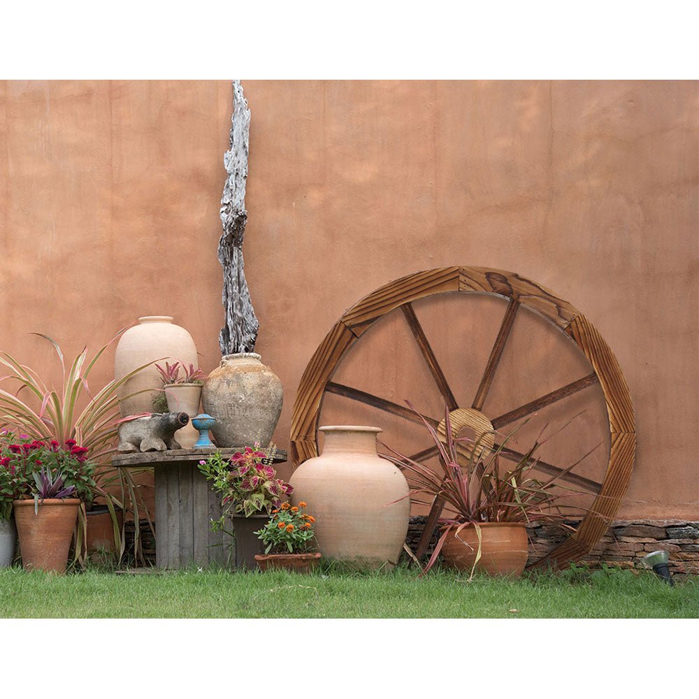 Gardeon Garden Decor Outdoor Ornament Wooden Wagon Wheel - Outdoorium