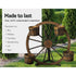 Gardeon Garden Decor Plant Stand Outdoor Ornament Wooden Wagon Wheel 80cm - Outdoorium