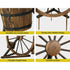 Gardeon Garden Decor Plant Stand Outdoor Ornament Wooden Wagon Wheel 80cm - Outdoorium