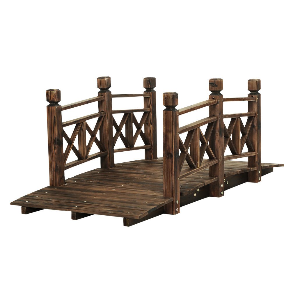 Gardeon Garden Ornaments Wooden Rustic Bridge Decor Outdoor Decoration Yard - Outdoorium