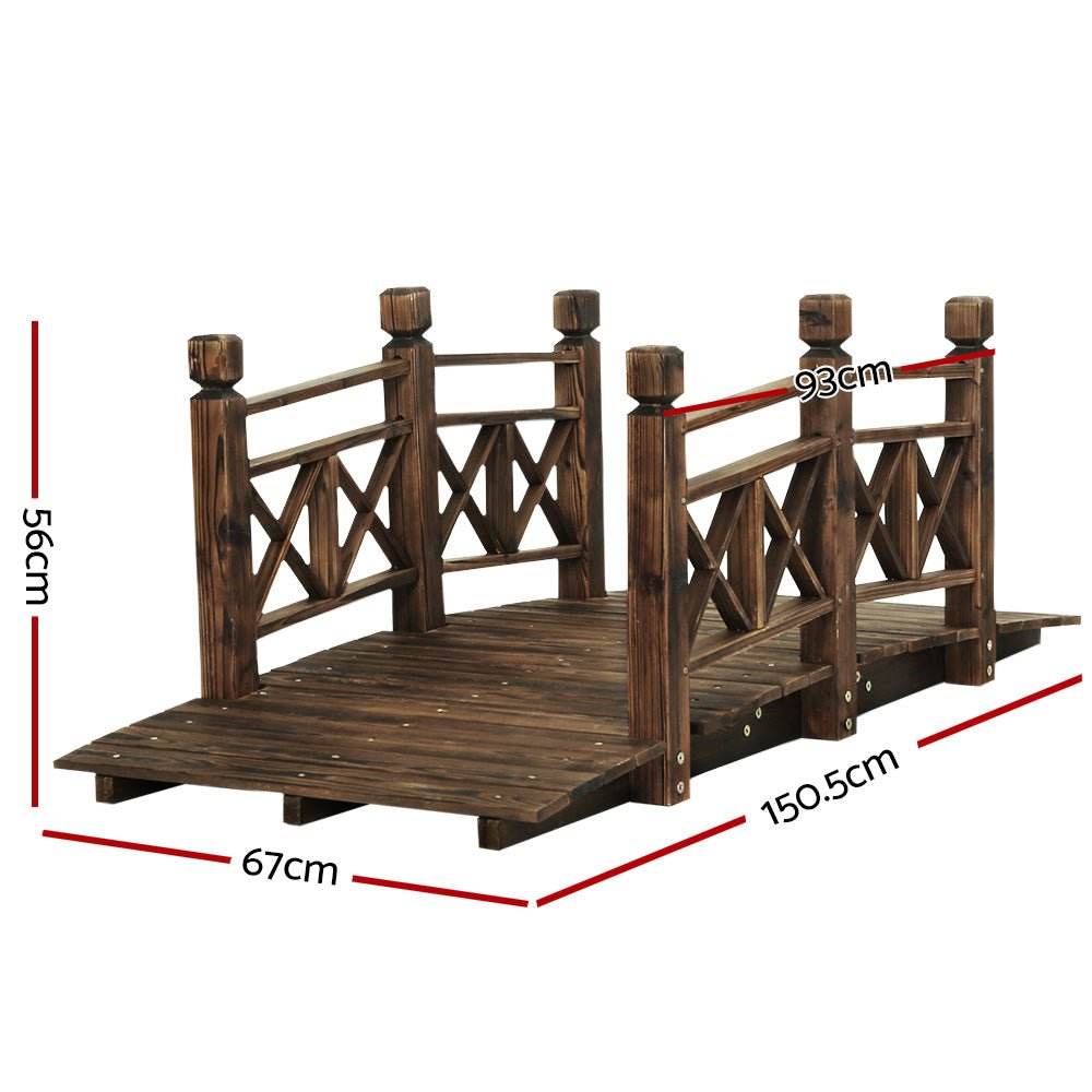 Gardeon Garden Decor Outdoor Ornament Wooden Bridge 150cm - Outdoorium