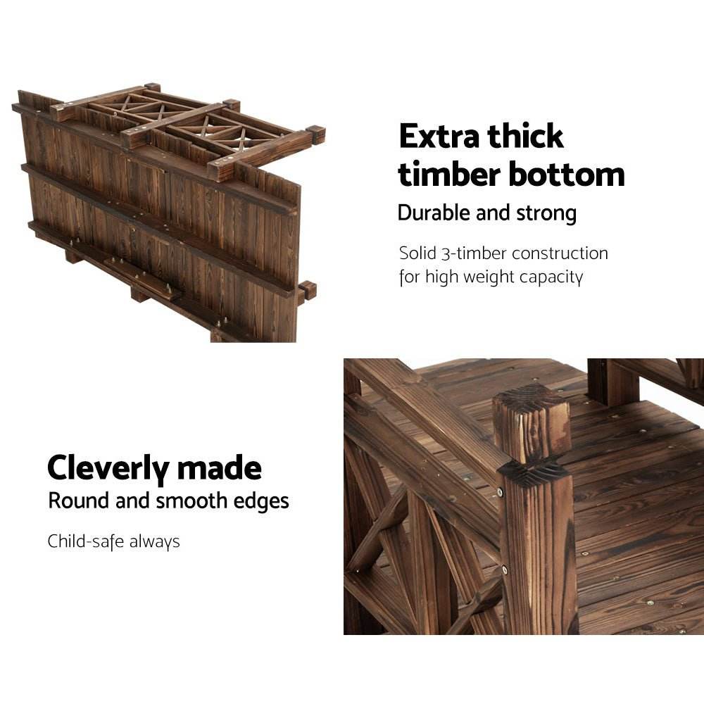 Gardeon Garden Decor Outdoor Ornament Wooden Bridge 150cm - Outdoorium