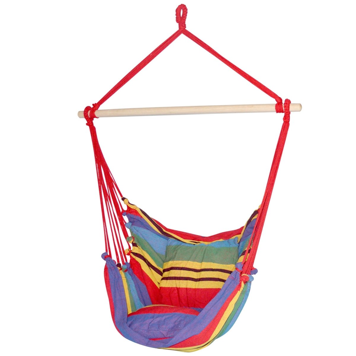 Gardeon Hammock Chair Outdoor Camping Hanging Hammocks Cushion Pillow Rainbow - Outdoorium