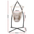 Gardeon Hammock Chair Outdoor Camping Hanging with Steel Stand Cream - Outdoorium