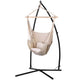 Gardeon Hammock Chair Outdoor Camping Hanging with Steel Stand Cream | Outdoorium