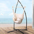 Gardeon Hammock Chair Outdoor Camping Hanging with Steel Stand Cream - Outdoorium