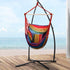 Gardeon Hammock Chair Outdoor Camping Hanging with Steel Stand Rainbow - Outdoorium