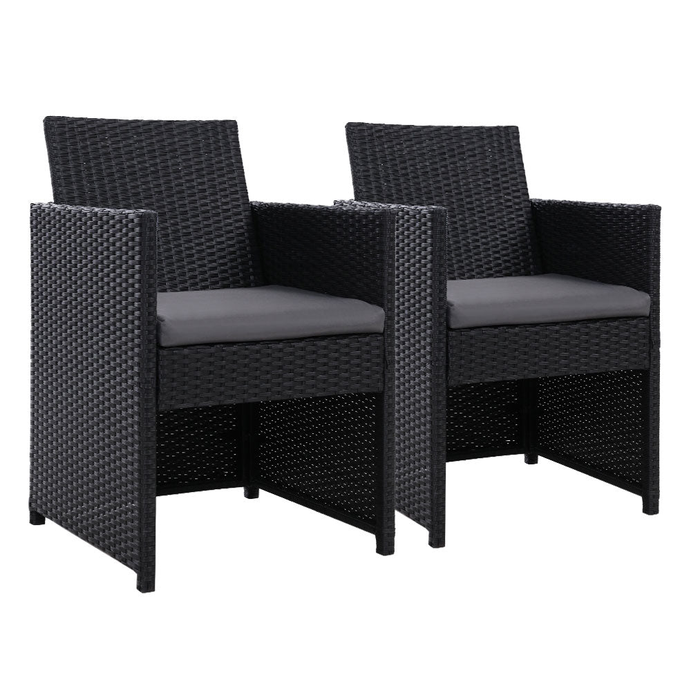 Gardeon Outdoor Chairs Dining Patio Furniture Lounge Setting Wicker Garden - Outdoorium