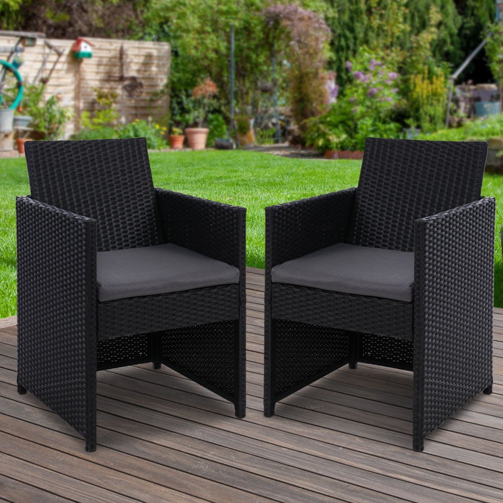 Gardeon Outdoor Chairs Dining Patio Furniture Lounge Setting Wicker Garden - Outdoorium