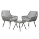 Gardeon 3PC Outdoor Furniture Bistro Set Lounge Setting Chairs Table Patio Grey | Outdoorium