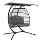 Gardeon Outdoor Egg Swing Chair Wicker Furniture Pod Stand Canopy 2 Seater Grey | Outdoorium
