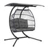 Gardeon Outdoor Furniture Lounge Hanging Swing Chair Egg Hammock Stand Rattan Wicker Grey - Outdoorium