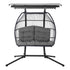 Gardeon Outdoor Furniture Lounge Hanging Swing Chair Egg Hammock Stand Rattan Wicker Grey - Outdoorium