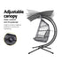 Gardeon Outdoor Furniture Lounge Hanging Swing Chair Egg Hammock Stand Rattan Wicker Grey - Outdoorium