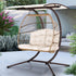 Gardeon Outdoor Furniture Lounge Hanging Swing Chair Egg Hammock Stand Rattan Wicker Latte - Outdoorium