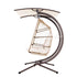 Gardeon Outdoor Furniture Lounge Hanging Swing Chair Egg Hammock Stand Rattan Wicker Latte - Outdoorium