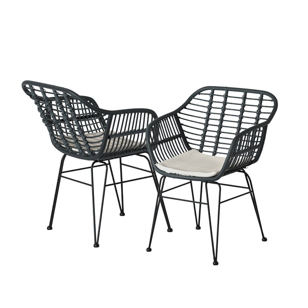 Gardeon Outdoor Furniture Lounge Setting 3-Piece Bistro Set Table Chairs Patio - Outdoorium