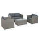 Gardeon 4 - Piece Outdoor Sofa Set Wicker Couch Lounge Setting Grey | Outdoorium