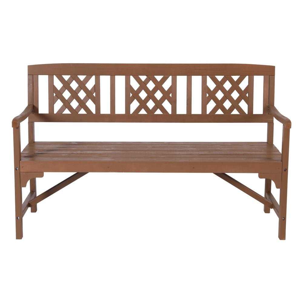 Gardeon Outdoor Garden Bench Wooden Chair 3 Seat Patio Furniture Lounge Natural - Outdoorium