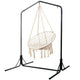 Gardeon Outdoor Hammock Chair with Stand Cotton Swing Relax Hanging 124CM Cream | Home & Garden Hammocks