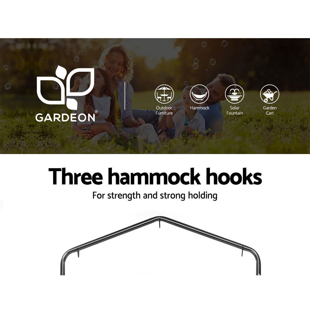 Gardeon Outdoor Hammock Chair with Stand Hanging Hammock with Pillow Cream - Outdoorium