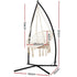 Gardeon Hammock Chair with Steel Stand Macrame Outdoor Swinging Cream - Outdoorium