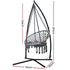 Gardeon Hammock Chair with Steel Stand Macrame Outdoor Swinging Grey - Outdoorium
