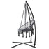 Gardeon Hammock Chair with Steel Stand Macrame Outdoor Swinging Grey - Outdoorium