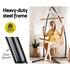 Gardeon Hammock Chair with Steel Stand Armrest Outdoor Hanging Cream - Outdoorium