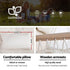 Gardeon Hammock Chair with Steel Stand Armrest Outdoor Hanging Cream - Outdoorium