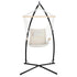 Gardeon Hammock Chair with Steel Stand Armrest Outdoor Hanging Cream - Outdoorium