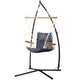 Gardeon Hammock Chair with Steel Stand Armrest Outdoor Hanging Grey | Home & Garden Hammocks