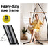 Gardeon Hammock Chair with Steel Stand Hanging Outdoor Tassel Cream - Outdoorium