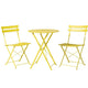 Gardeon 3PC Outdoor Bistro Set Steel Table and Chairs Patio Furniture Yellow | Outdoorium