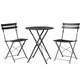 Gardeon 3PC Outdoor Bistro Set Steel Table and Chairs Patio Furniture Black | Outdoorium