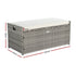 Gardeon Outdoor Storage Bench Box Wicker Garden Sheds Tools Cushion Patio Furniture Grey - Outdoorium