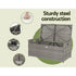 Gardeon Outdoor Storage Bench Box Wicker Garden Sheds Tools Cushion Patio Furniture Grey - Outdoorium