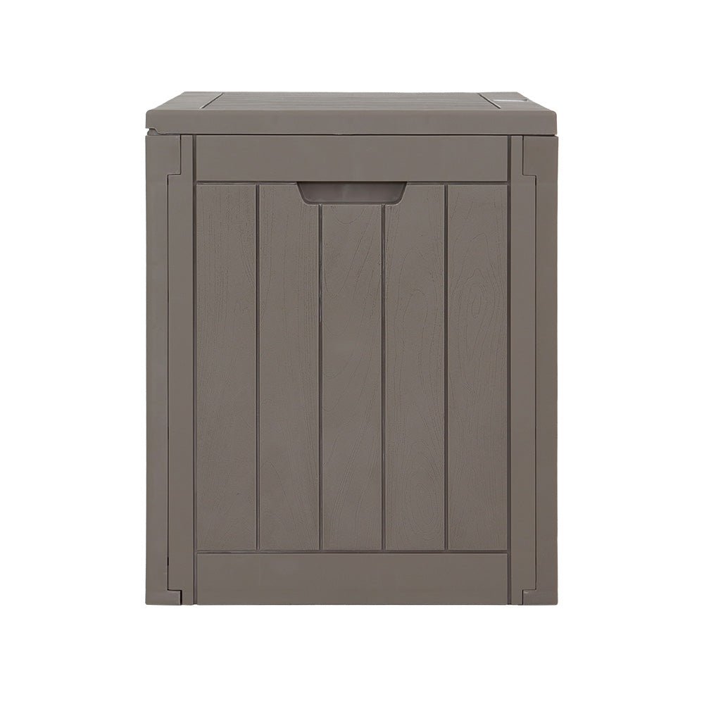 Gardeon Outdoor Storage Box 118L Container Lockable Indoor Garden Toy Tool Shed Grey - Outdoorium