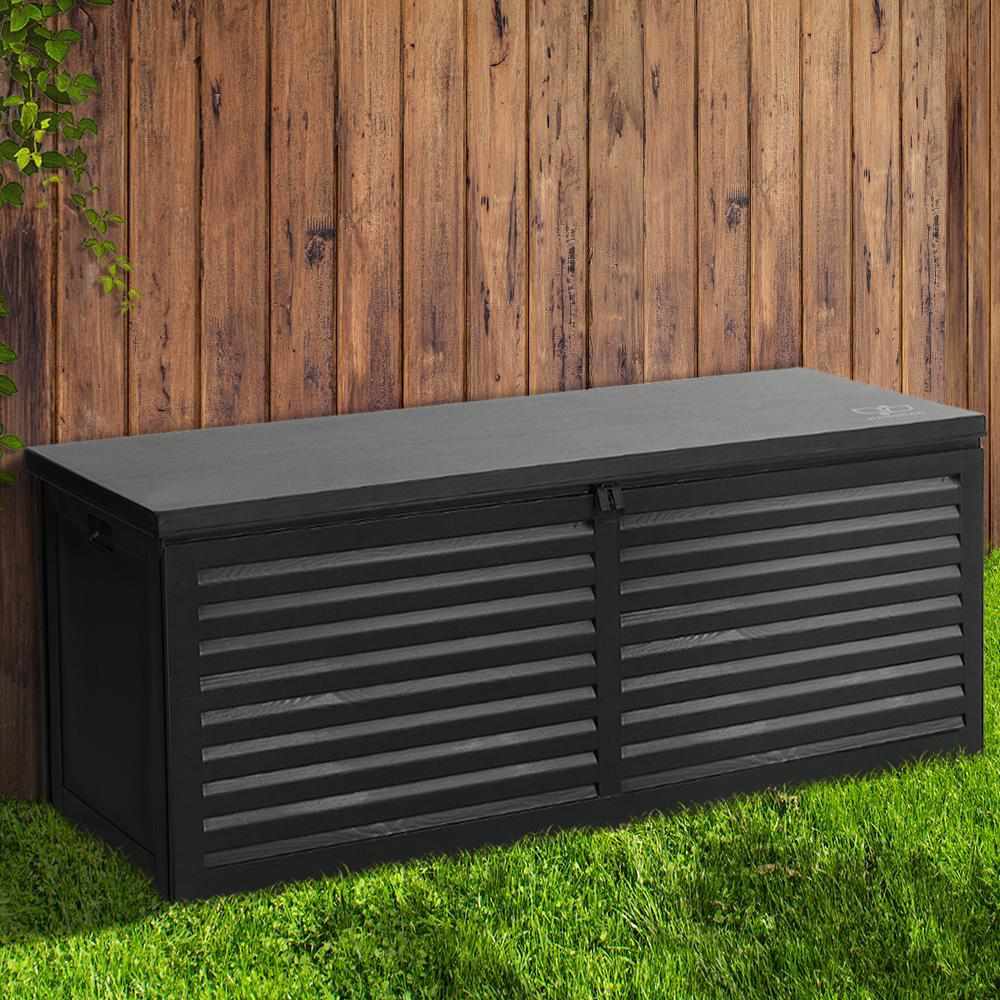 Gardeon Outdoor Storage Box 390L Container Lockable Toy Tools Shed Deck Garden - Outdoorium
