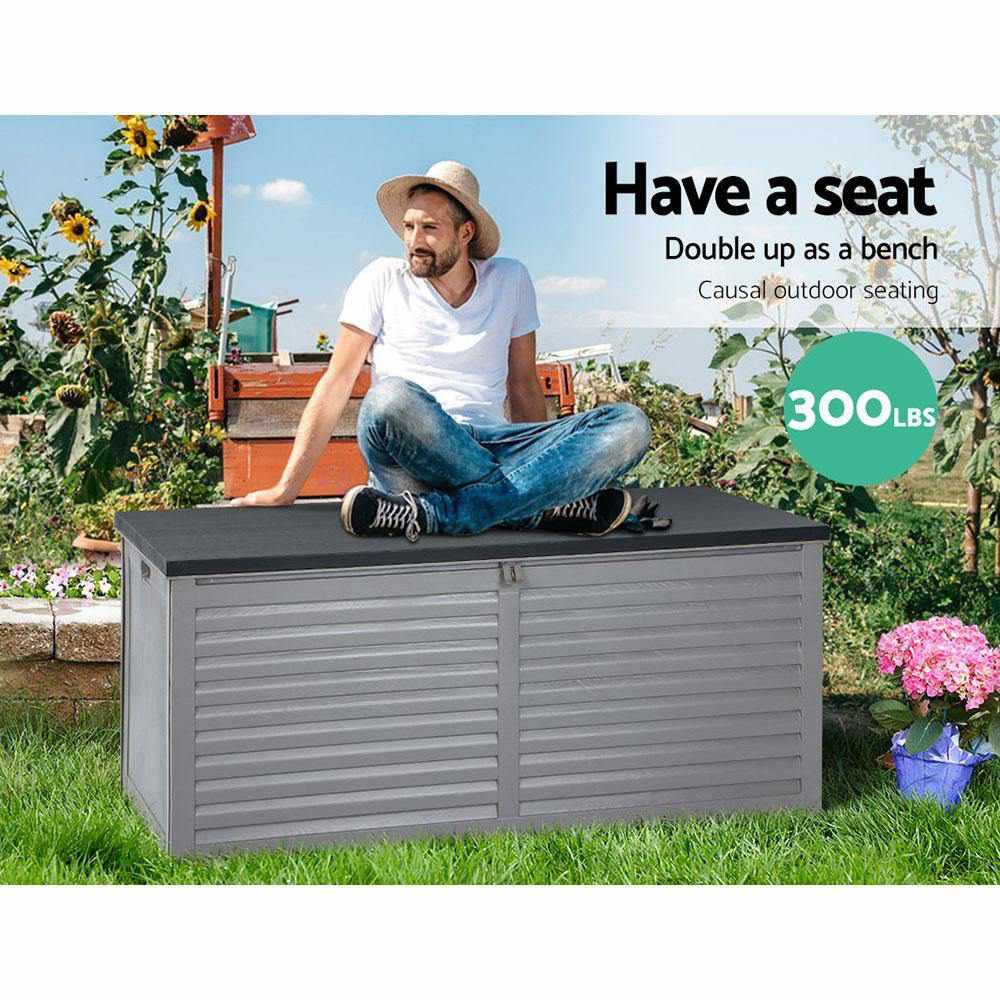 Gardeon Outdoor Storage Box 490L Bench Seat Indoor Garden Toy Tool Sheds Chest - Outdoorium