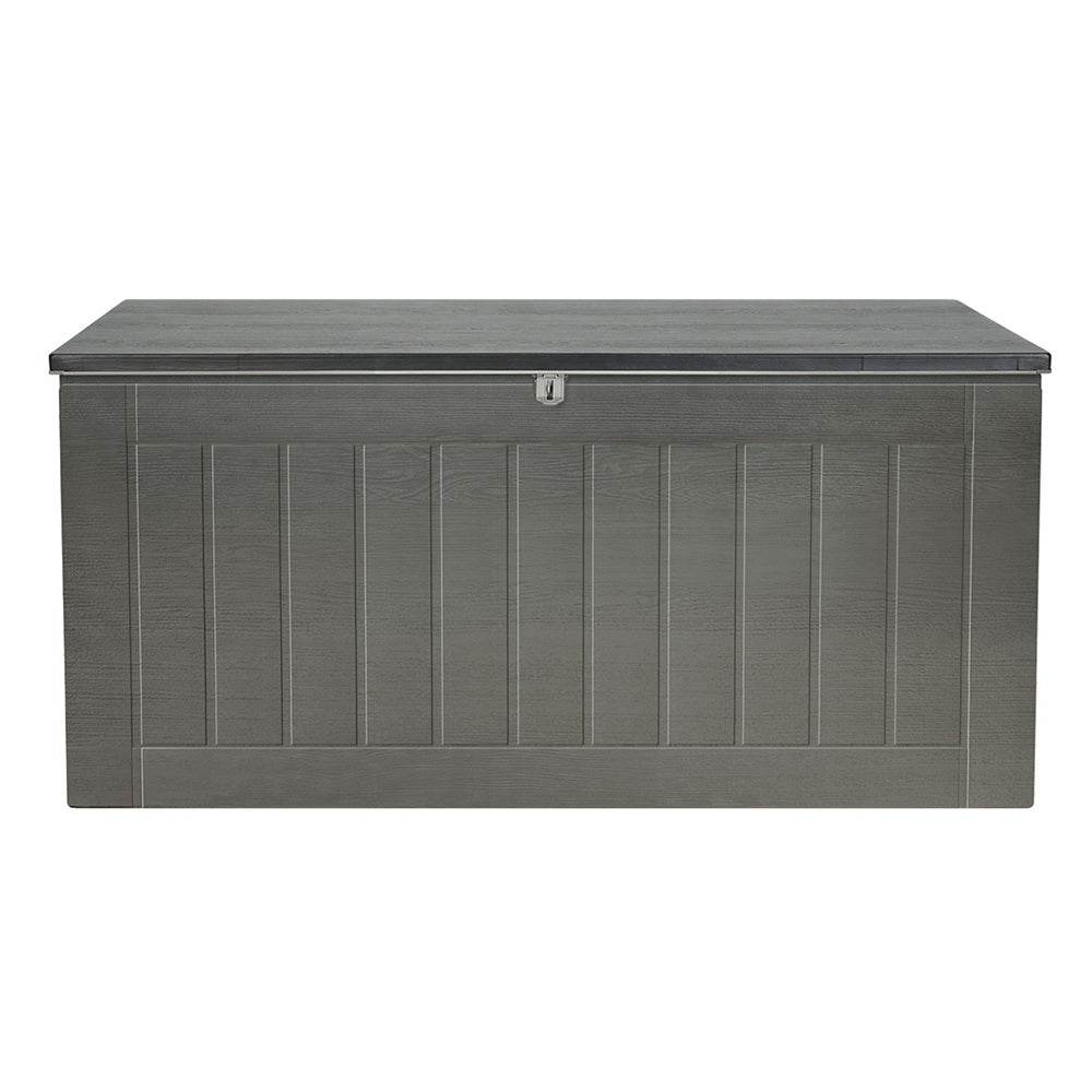 Gardeon Outdoor Storage Box 830L Container Lockable Garden Bench Tool Shed Black - Outdoorium